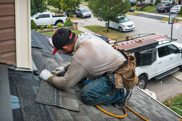 Professional Roof Replacement technician working in La Harpe, IL